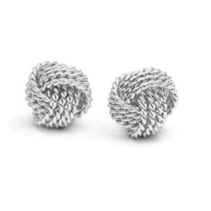 Stud knot earrings in silver